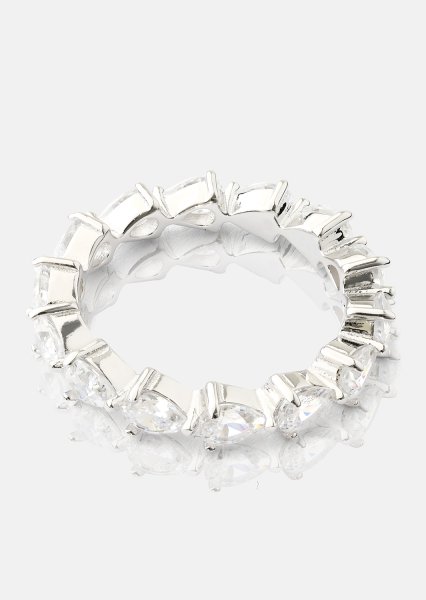 Bezel Glimmer Ring - Versilbert