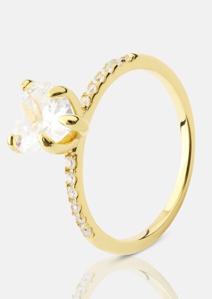 Heartlight Solitaire Ring - 18k Vergoldet