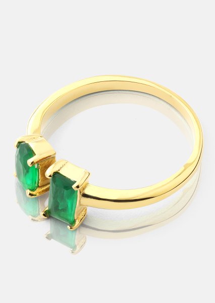 Ring Emerald Duo - 18k Vergoldet