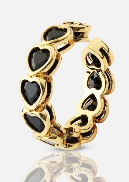 Ring Eternal Night Heart- 18k Vergoldet
