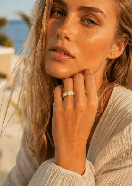 Ring Stacked Crystal - 18k vergoldet