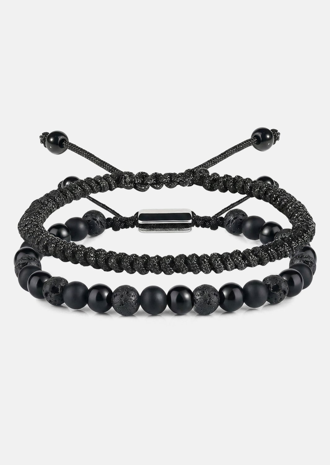 Perlenarmband Obsidian Knot