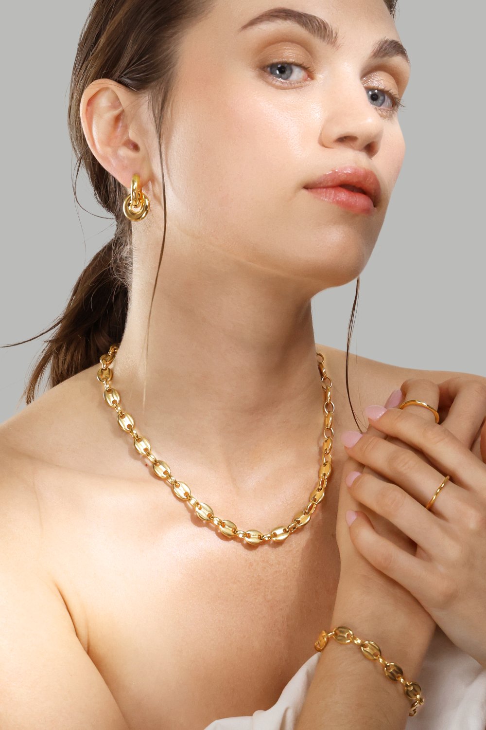 Ohrringe Chunky Link – 18k Vergoldet
