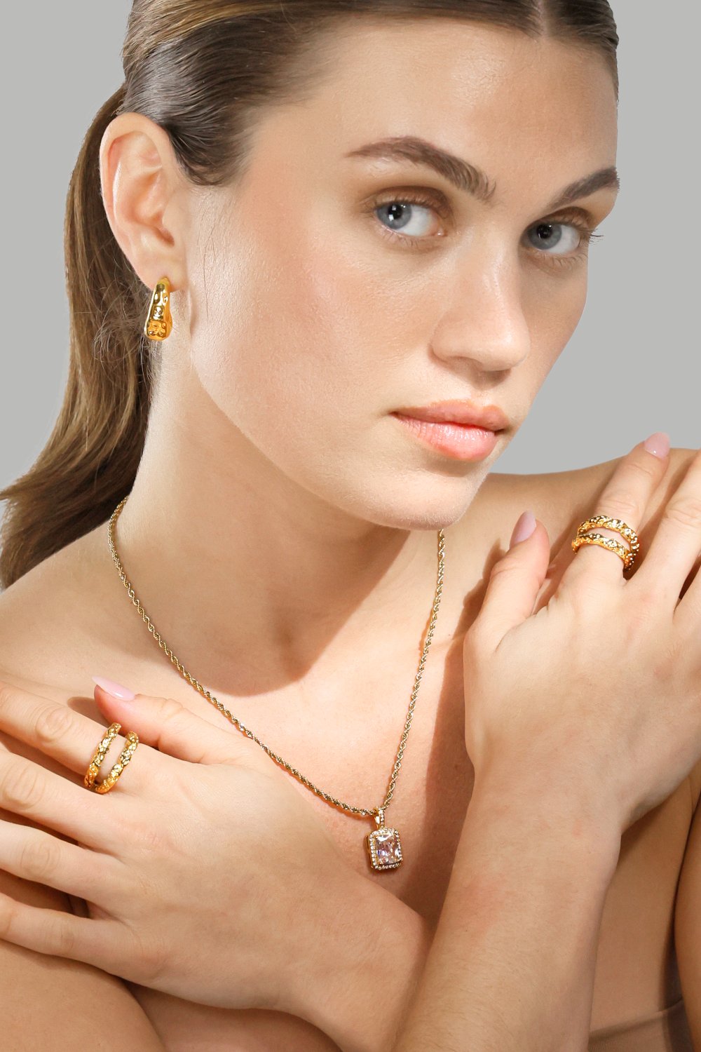 Halskette White Luxus - 18k Gold Plated