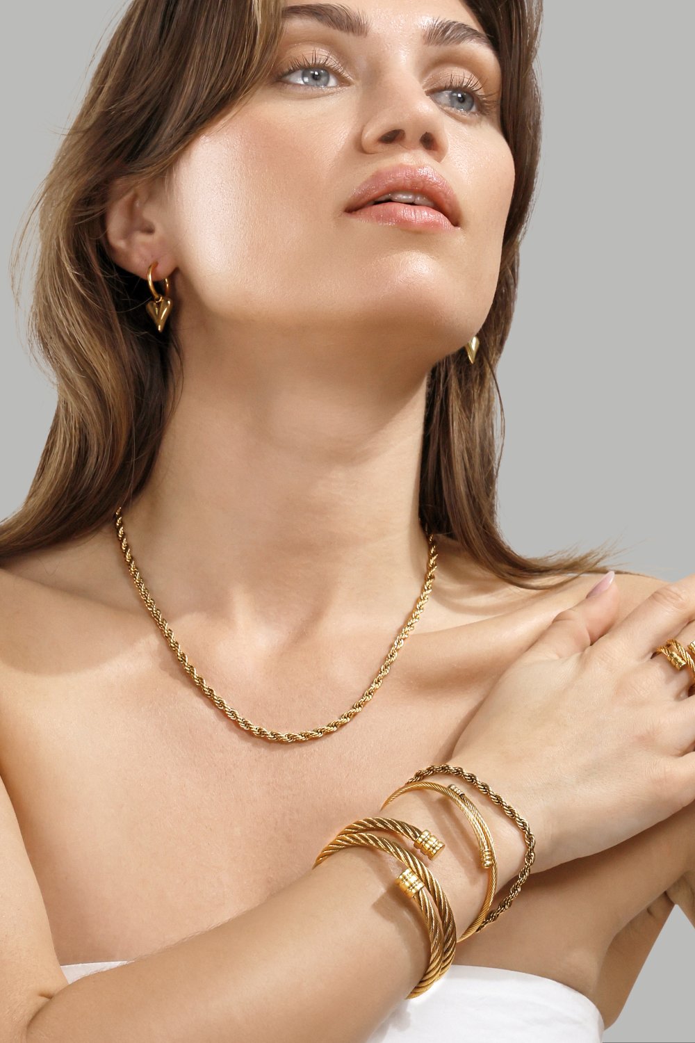 Ohrringe Heart Drop - 18k Vergoldet