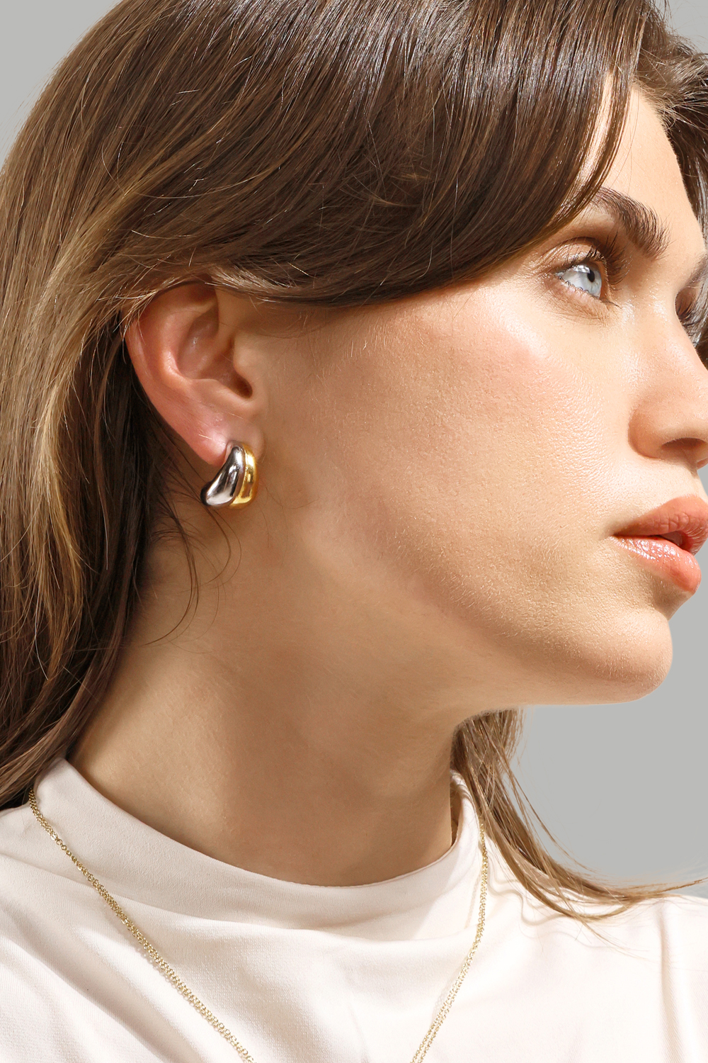 Ohrring Dual Wave - 18k Vergoldet