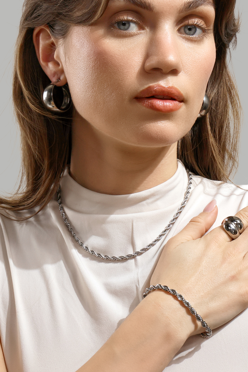 Armband Twisted Link- Versilbert