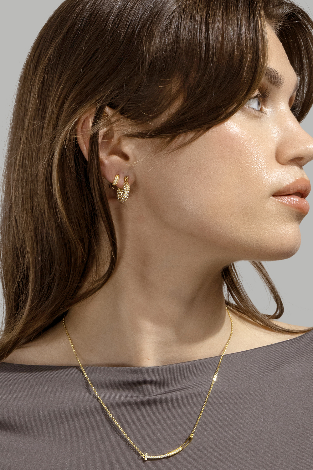 Ohrring Shimmer Hoops - 18k Gold Plated