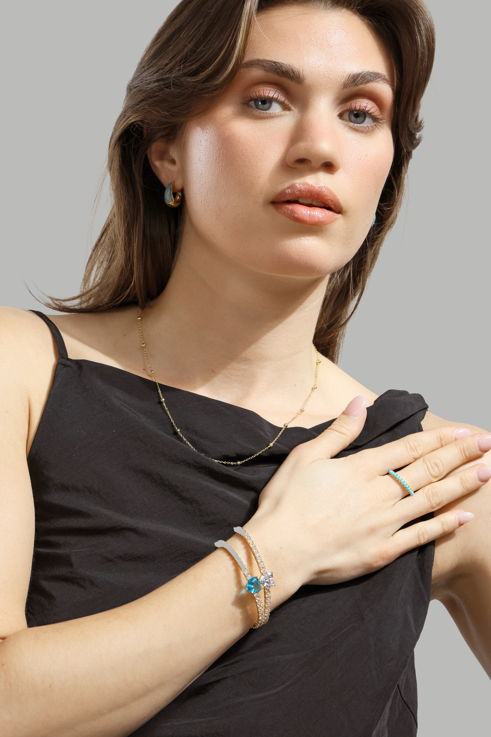 Blue Pearl Elegance Ring - 18k Gold Plated