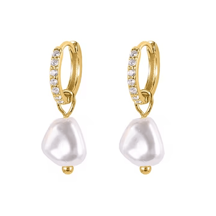 Pearl Charm Ohrringe – 18k Vergoldet