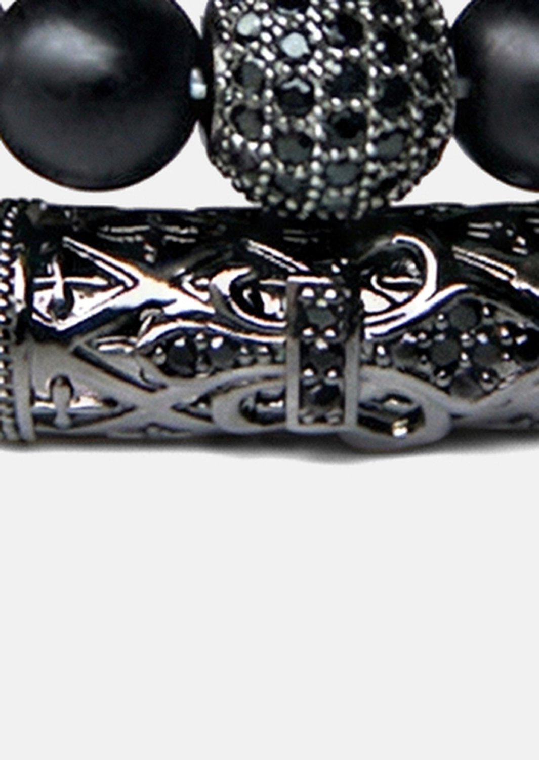 Perlenarmband Obsidian Crown