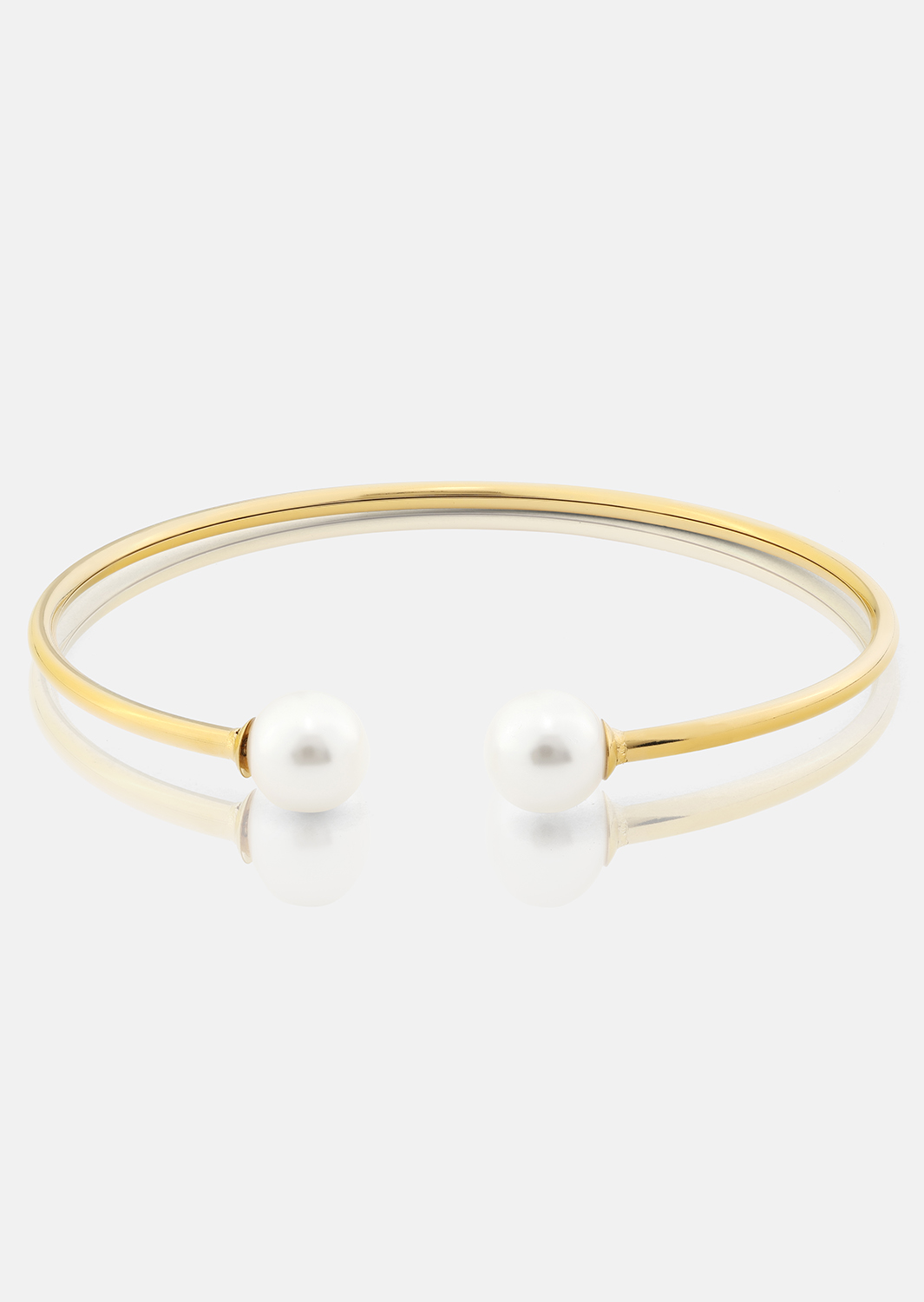 Pearl End Cuff Bracelet - 18k Vergoldet