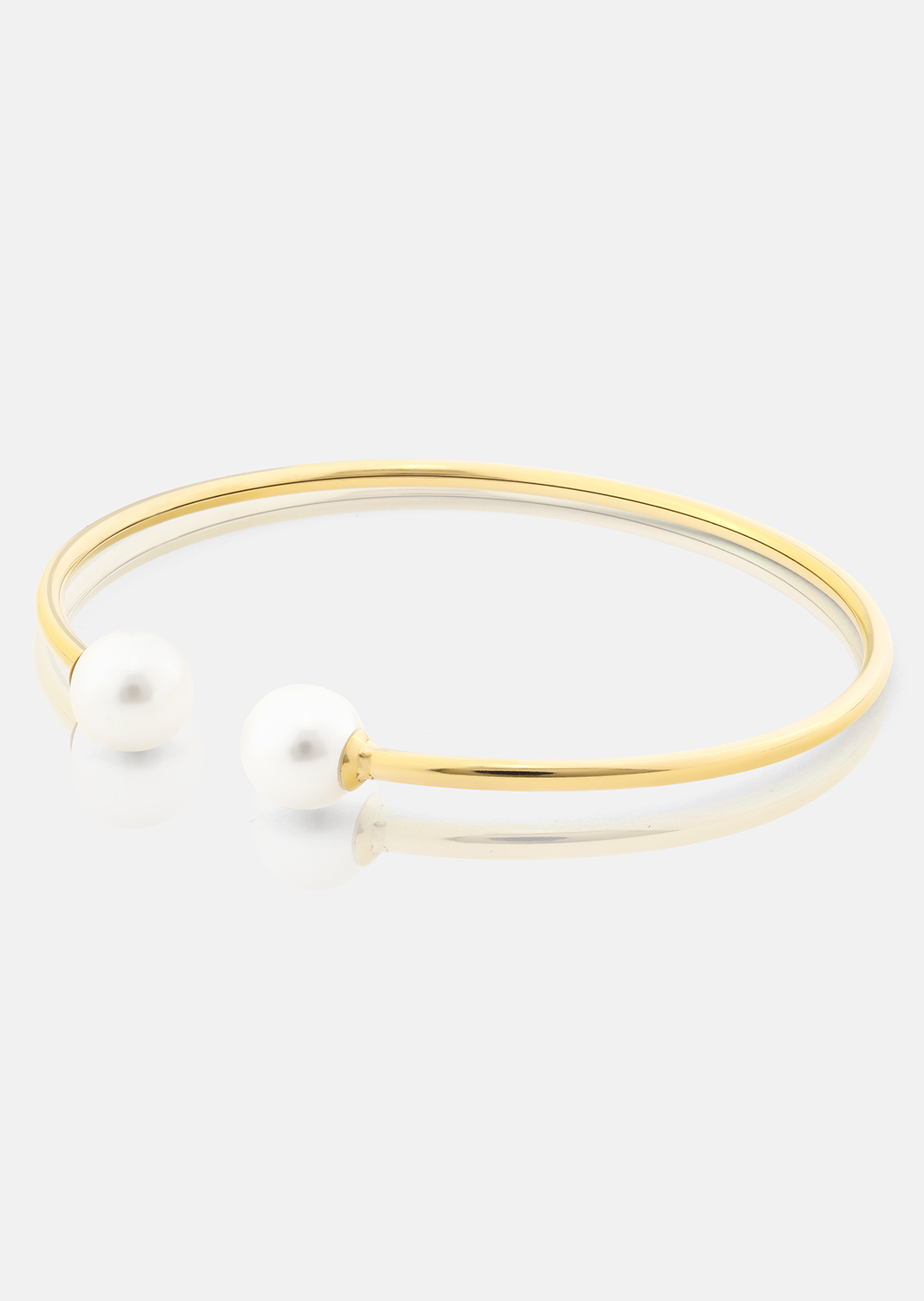Pearl End Cuff Bracelet - 18k Vergoldet