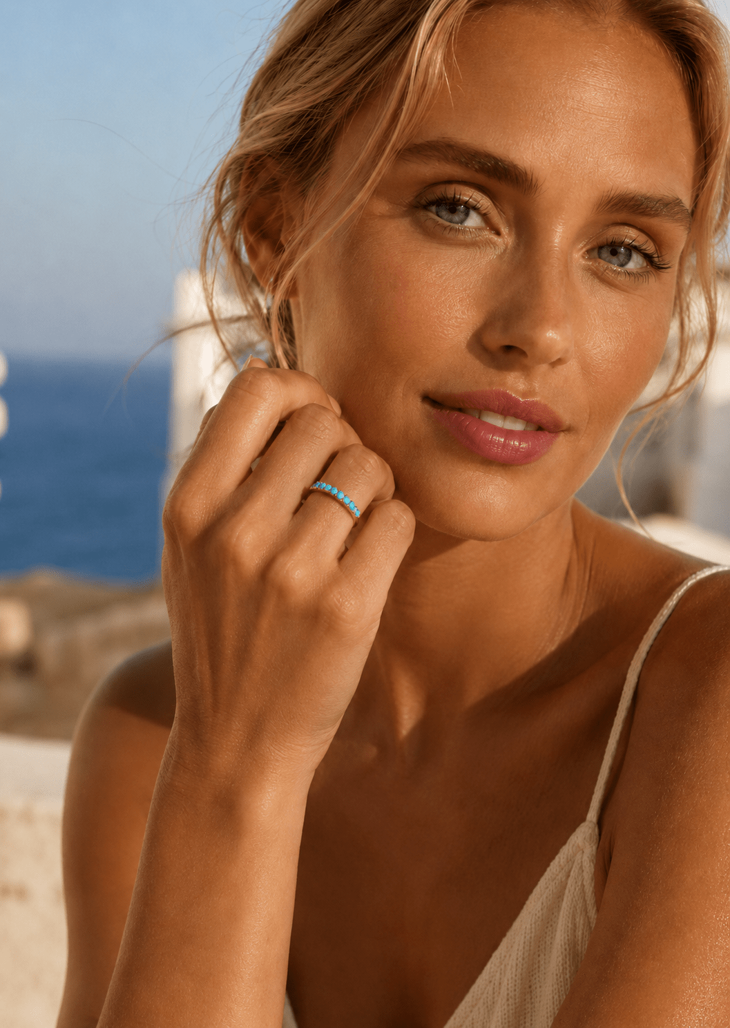 Blue Pearl Elegance Ring - 18k Vergoldet