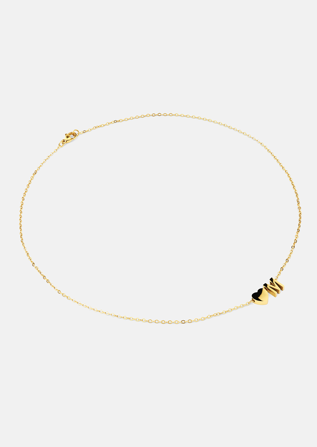 Halskette Heart Letter A-N - 18k Vergoldet
