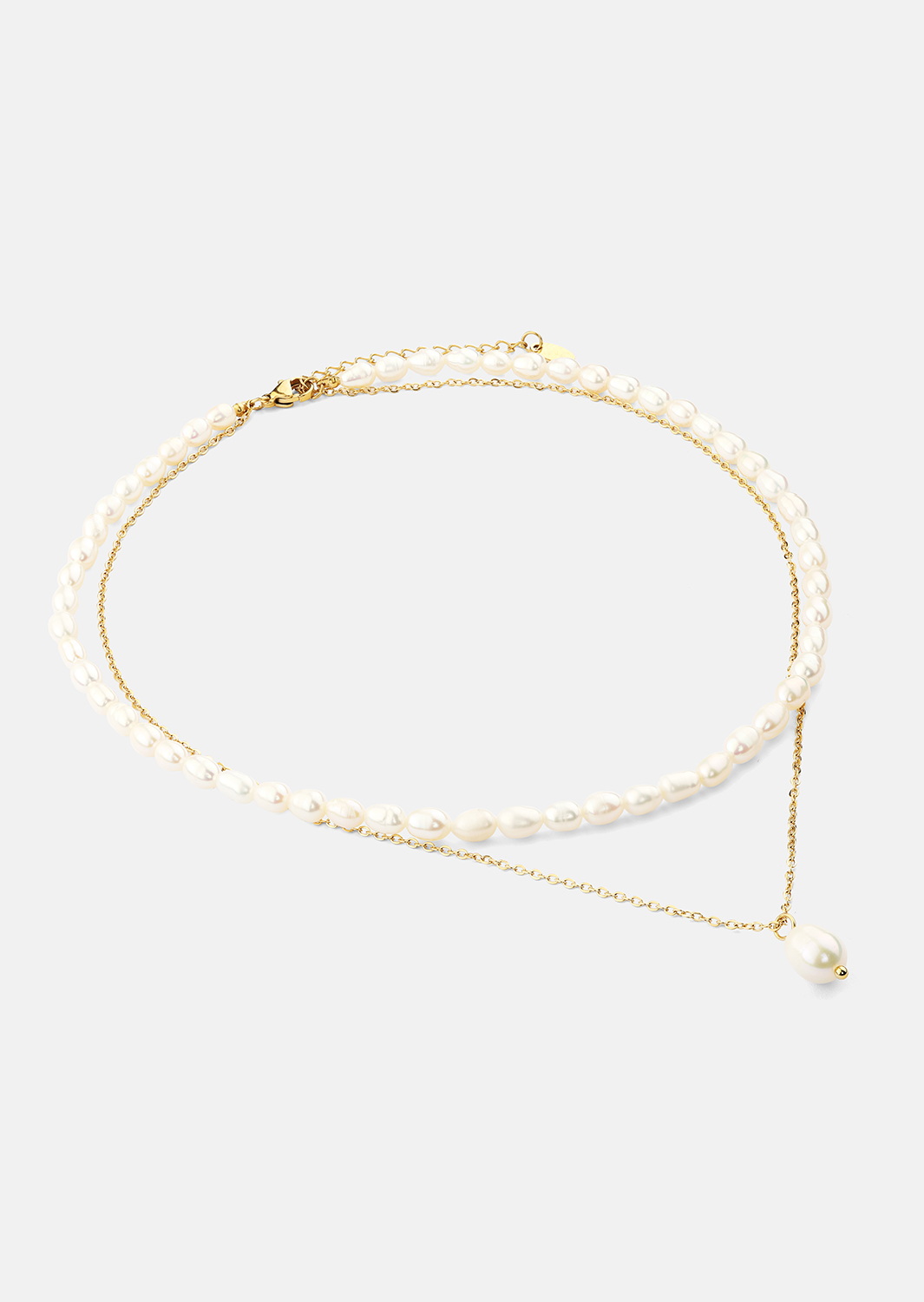 Halskette Duo Pearl & Gold - 18k Vergoldet