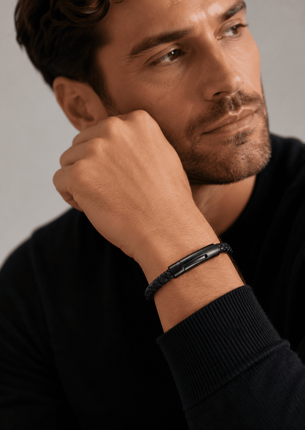 Lederarmband Onyx Weave