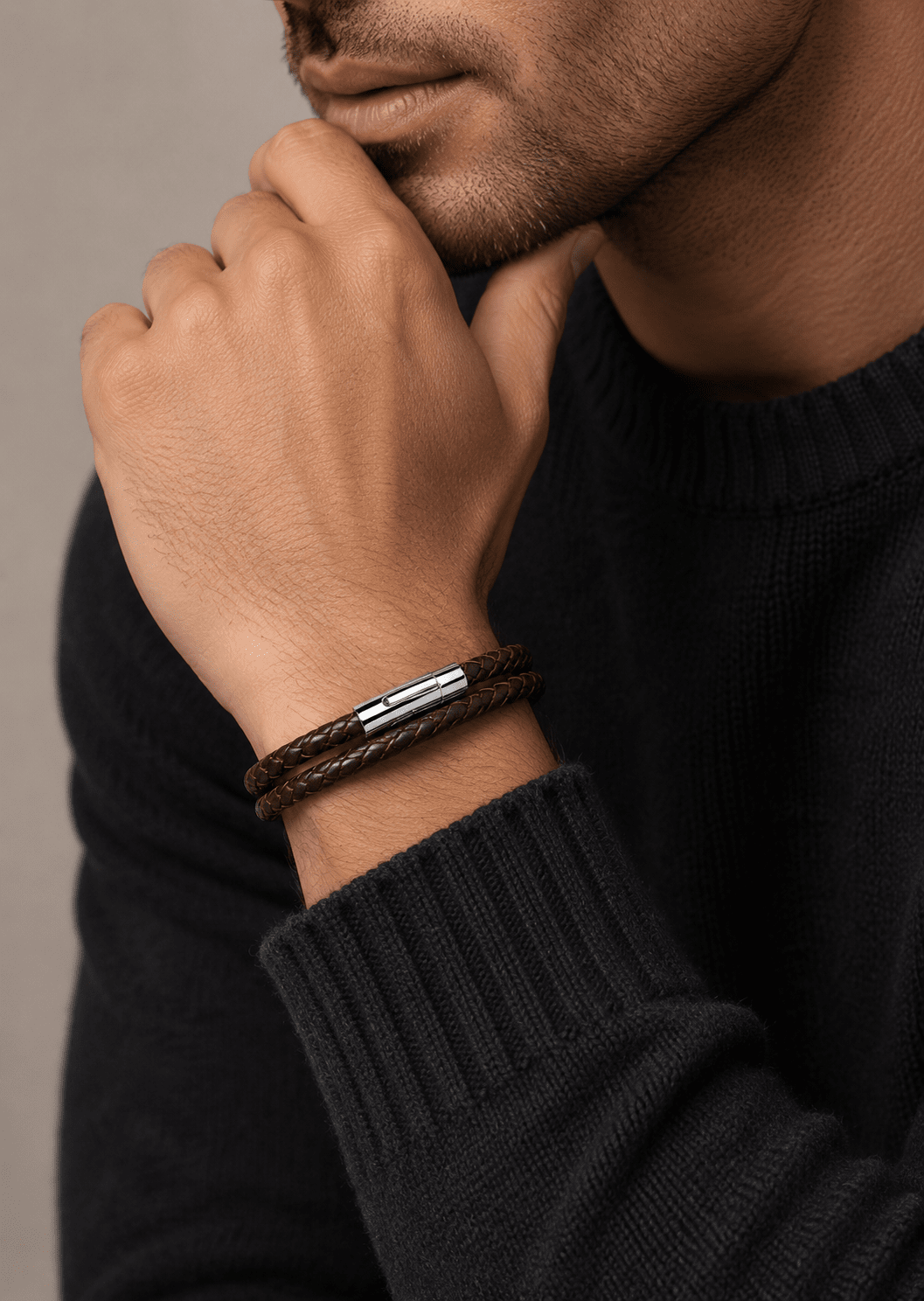 Lederarmband Crimson Arc