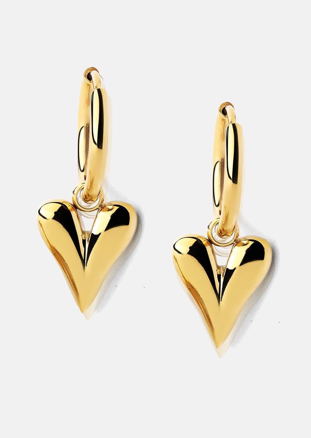 Ohrringe Heart Drop - 18k Vergoldet
