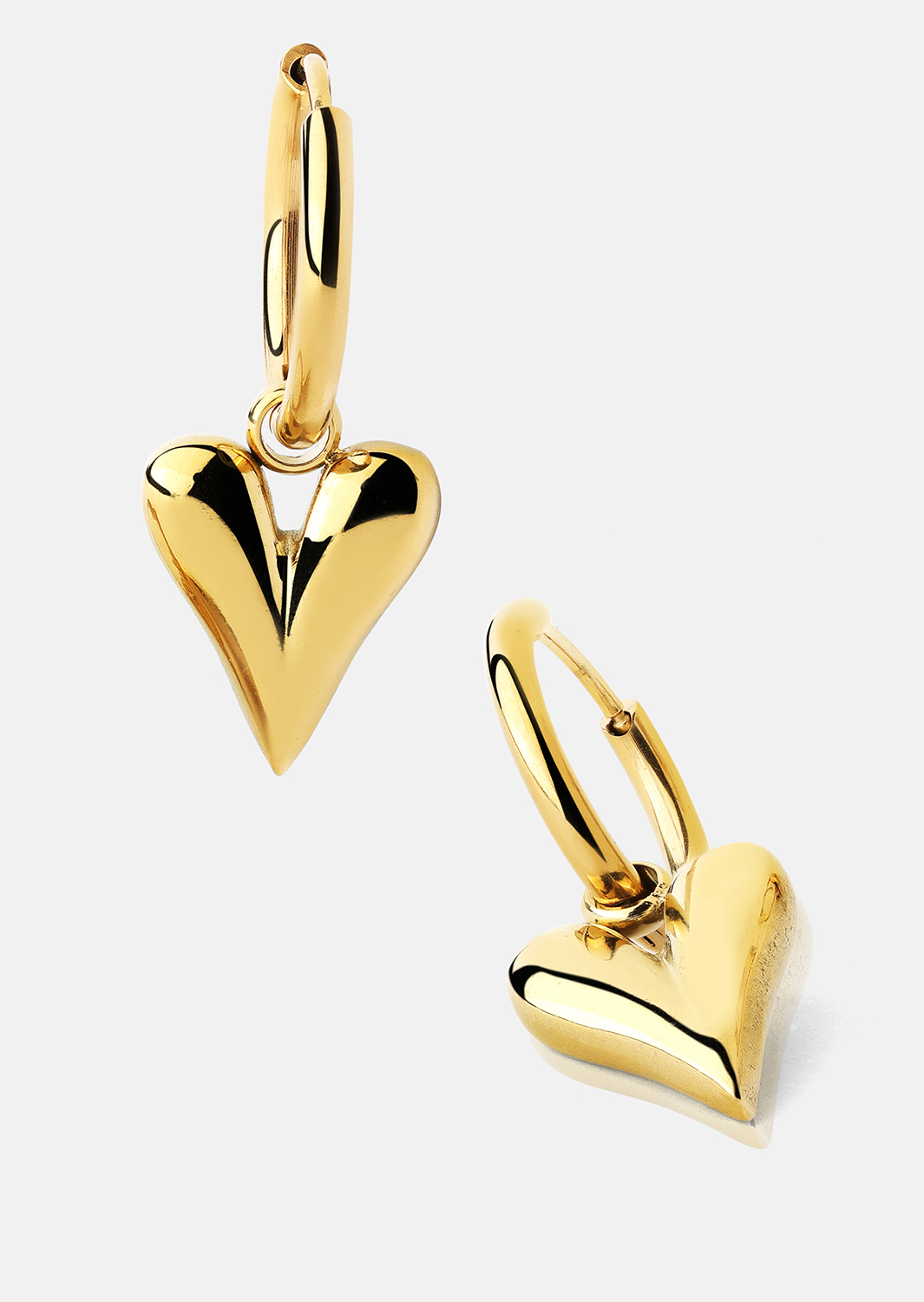 Ohrringe Heart Drop - 18k Vergoldet