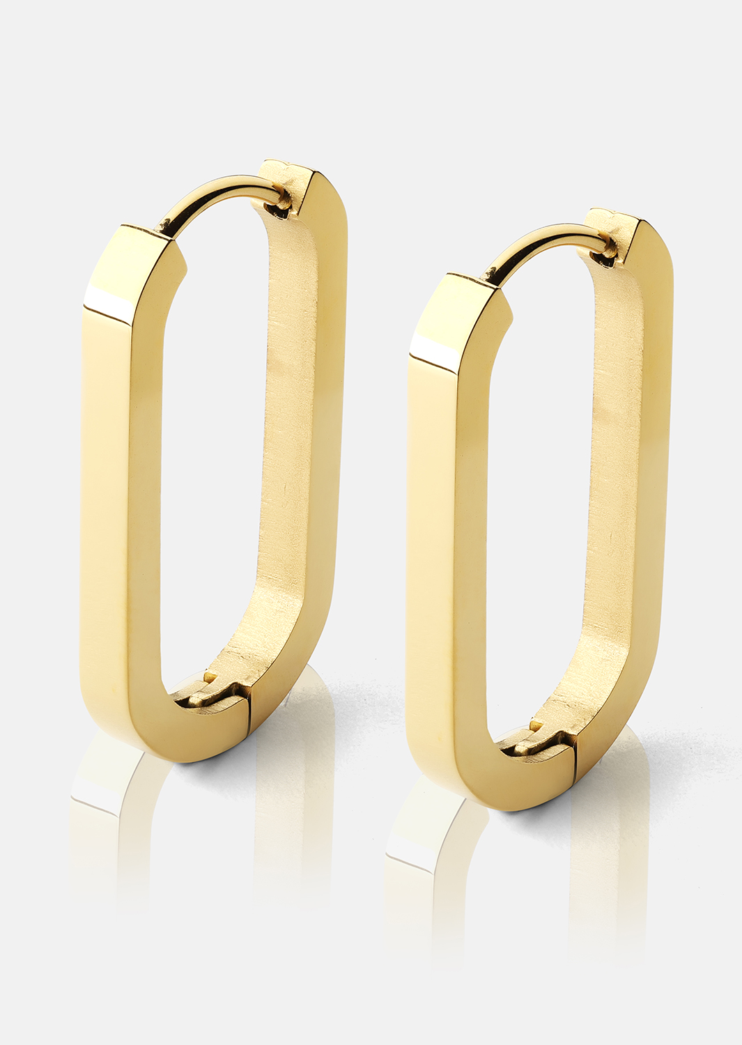 Ohrring Edge Hoops - 18k Gold Plated