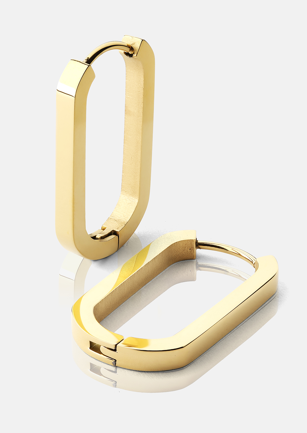 Ohrring Edge Hoops - 18k Gold Plated