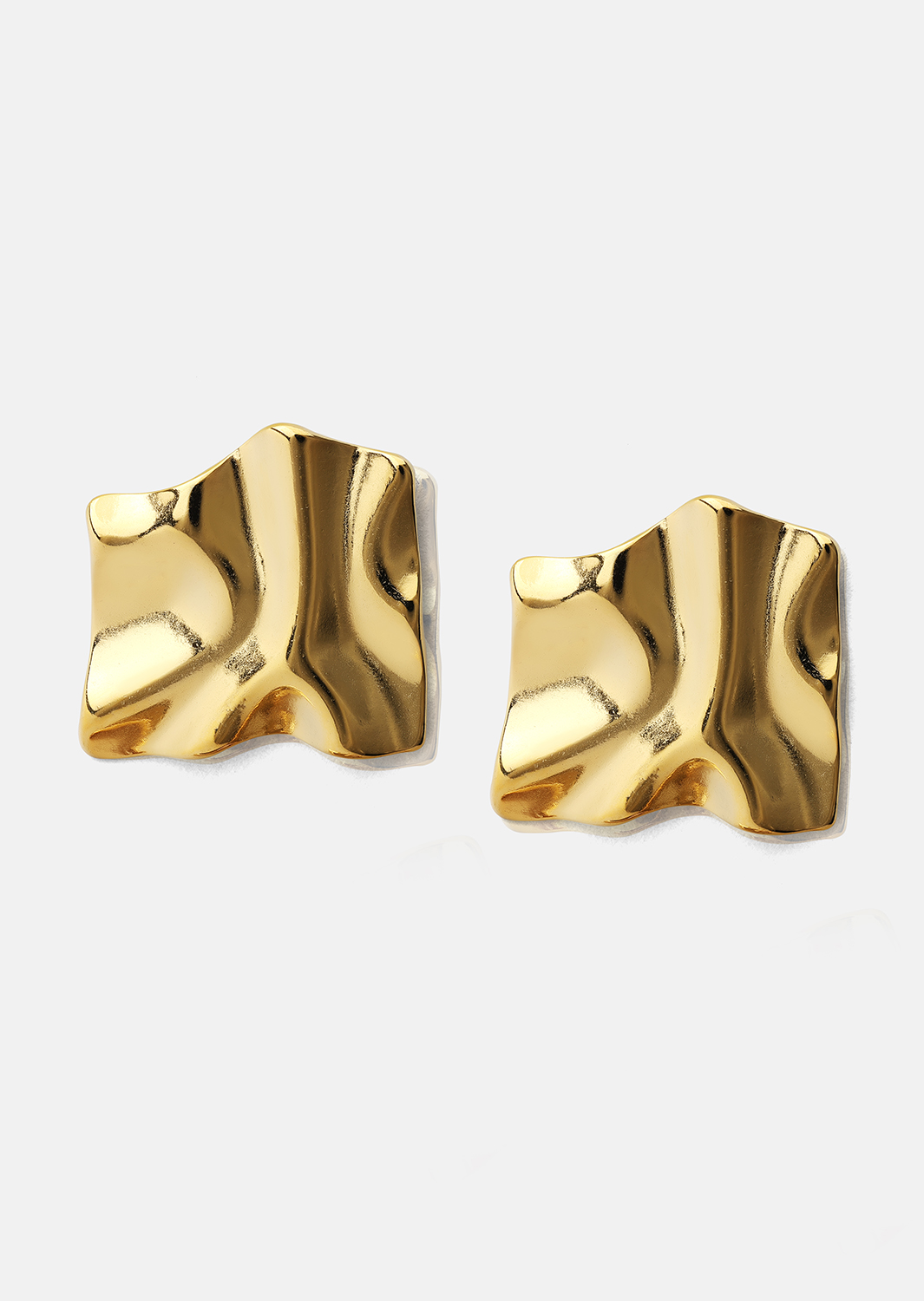 Ohrring Golden Ripple Studs - 18k Gold Plated