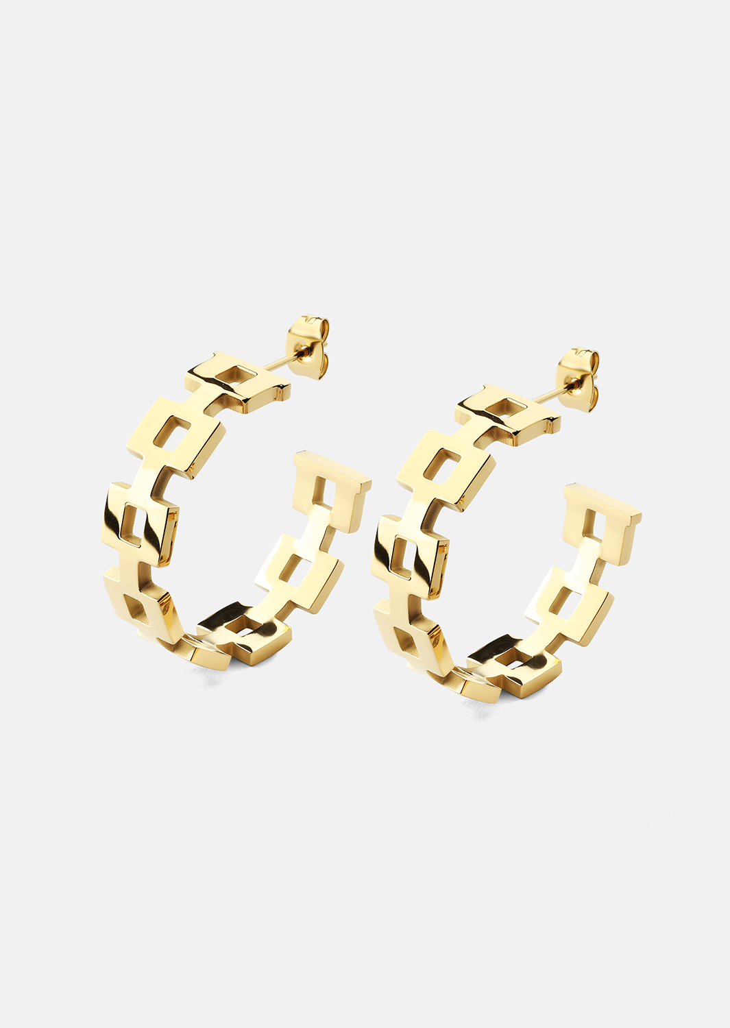 Ohrring GeoHoops - 18k Vergoldet