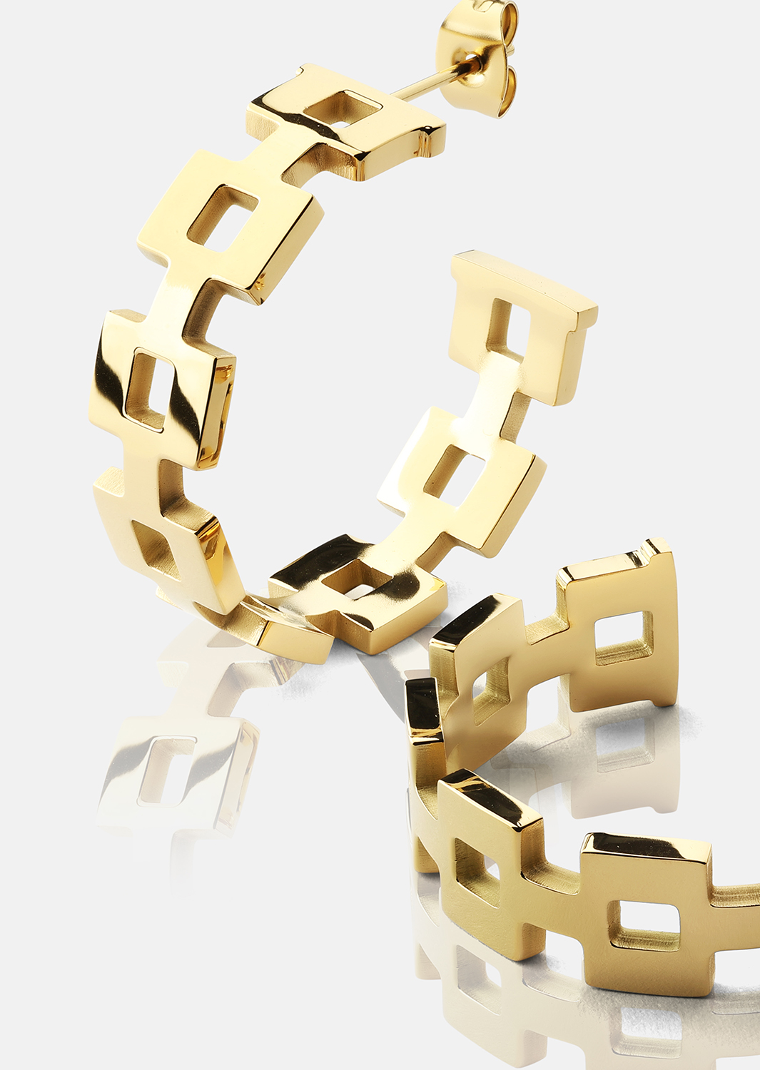 Ohrring GeoHoops - 18k Vergoldet
