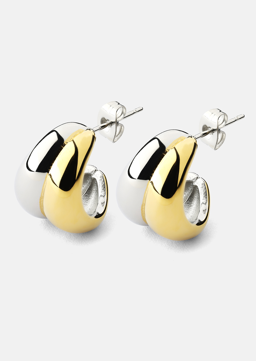 Ohrring Dual Wave - 18k Vergoldet