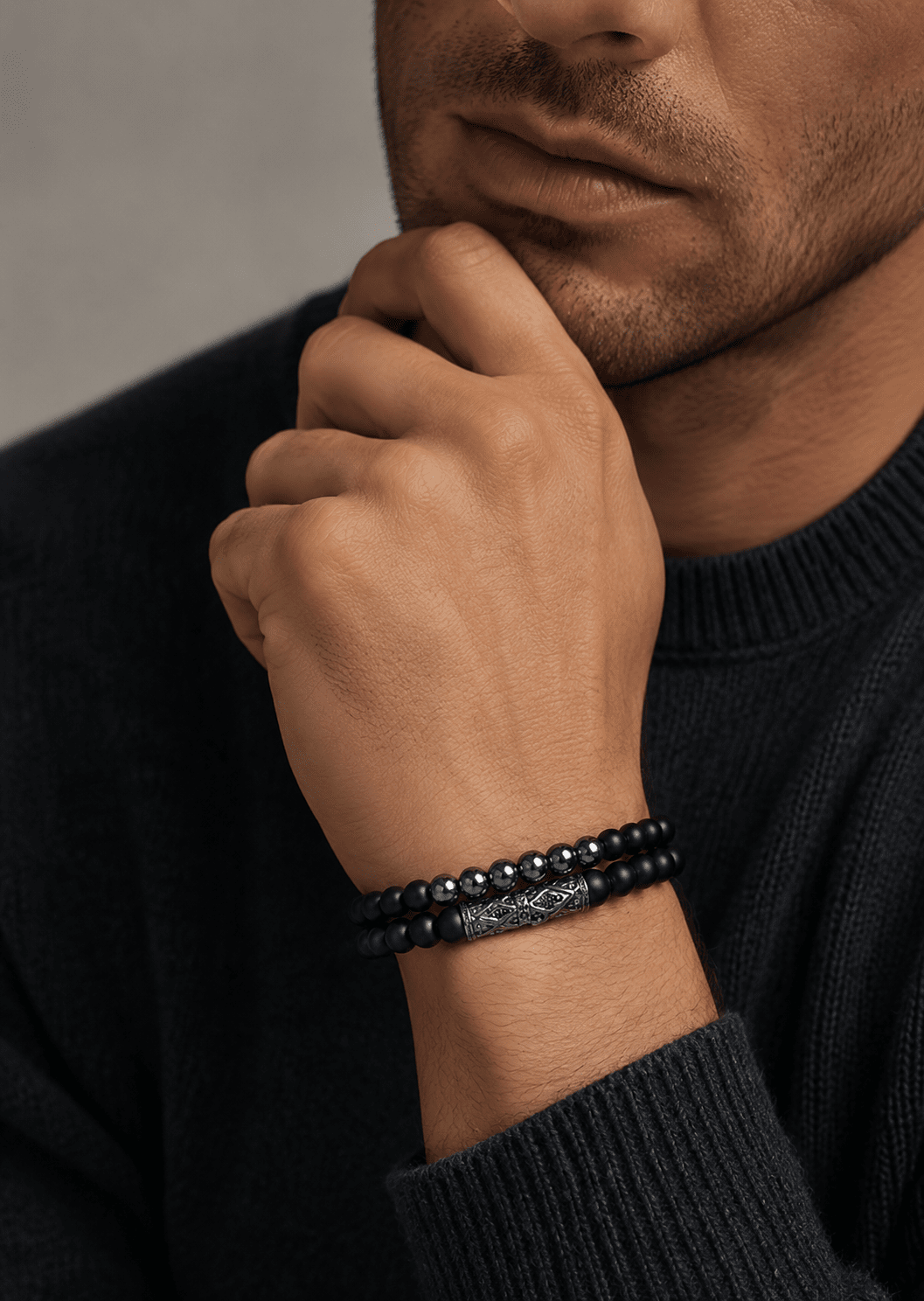 Perlenarmband Obsidian Echo