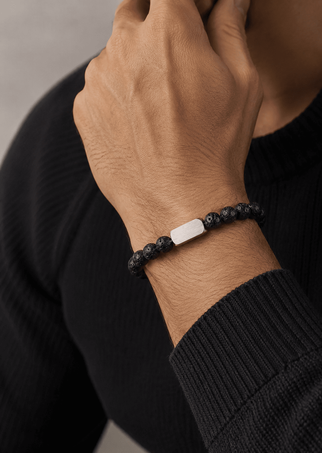 Perlenarmband Obsidian Flow