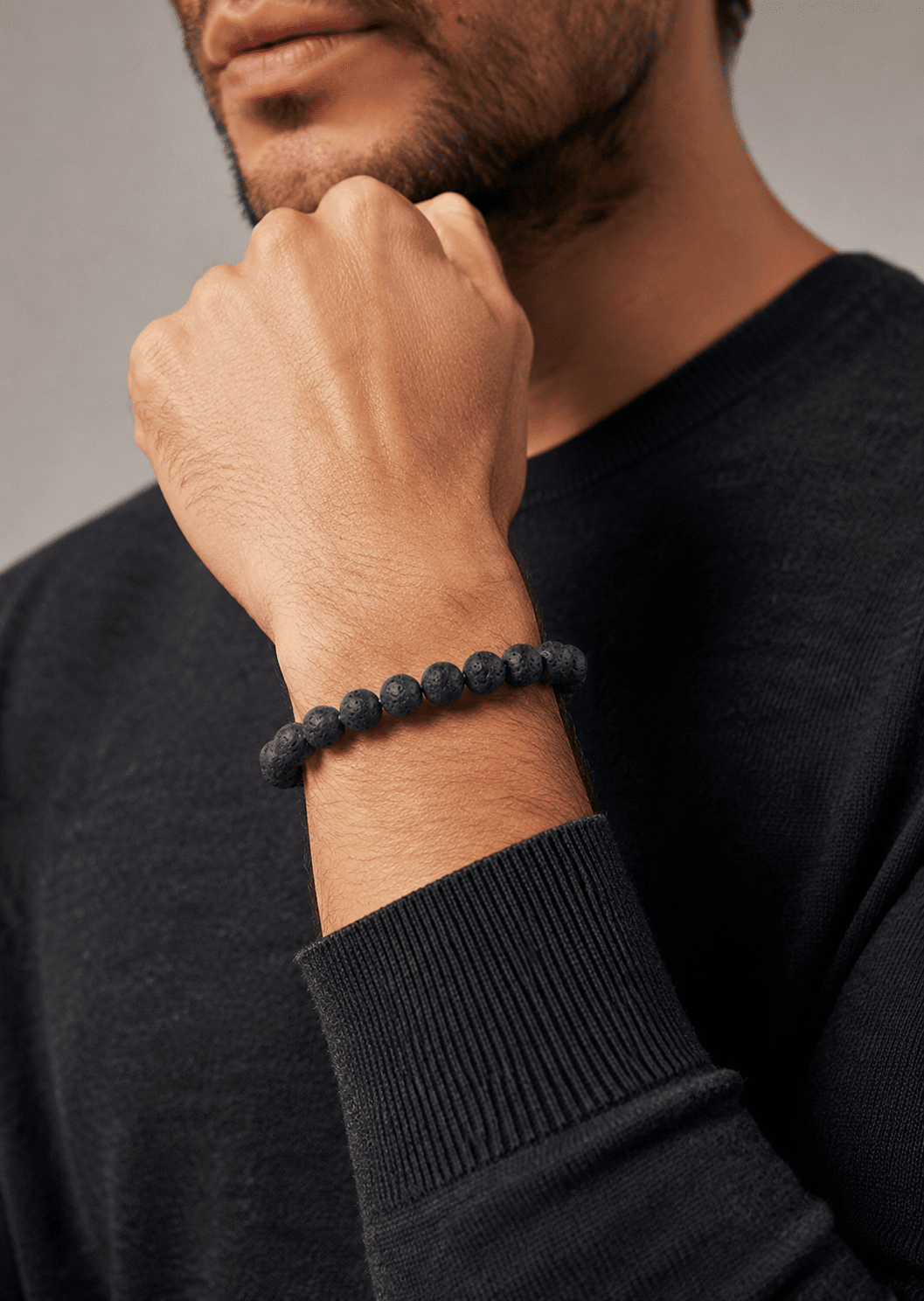 Perlenarmband Obsidian Thread