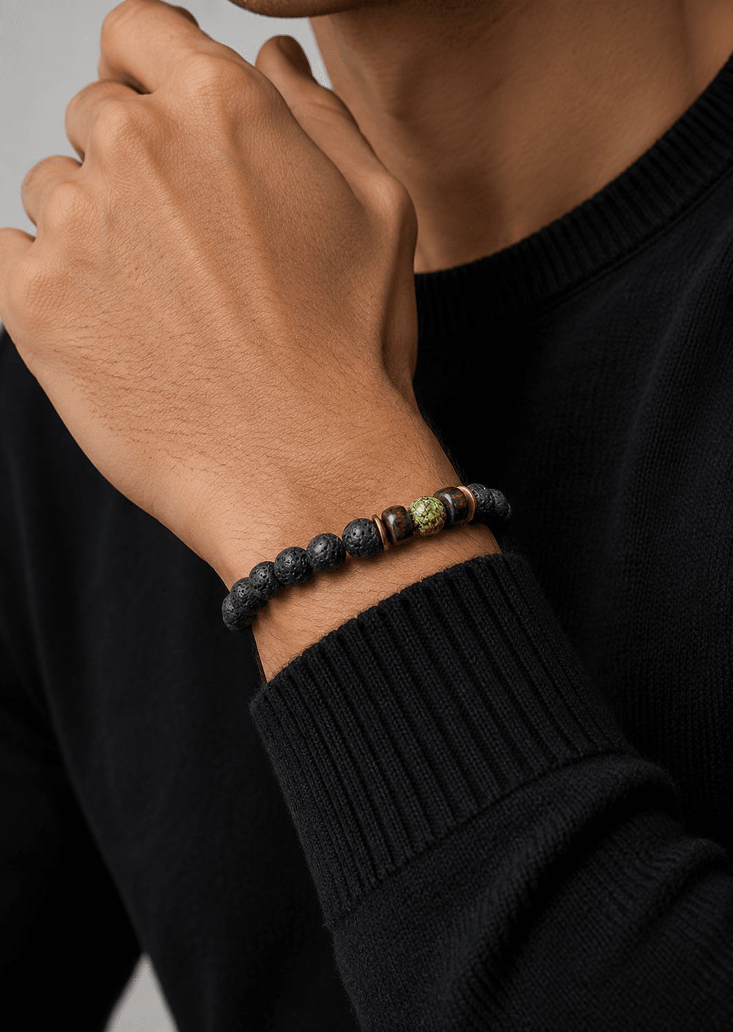 Perlenarmband Obsidian Whirl