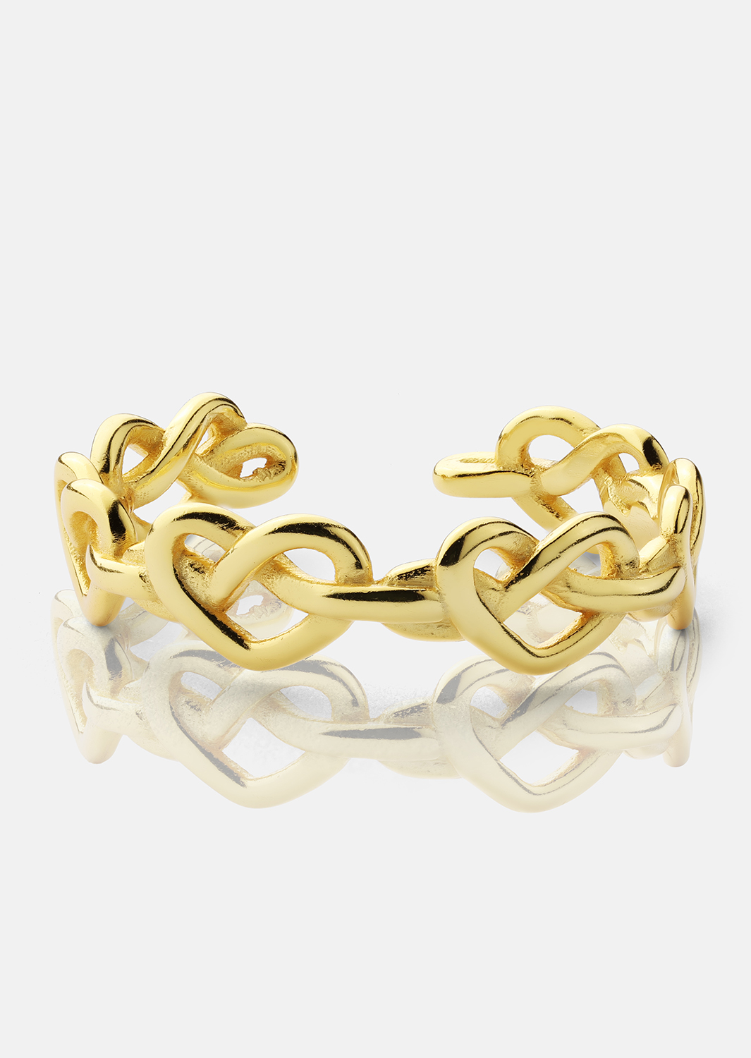 Ring Heart Link- 18k Vergoldet