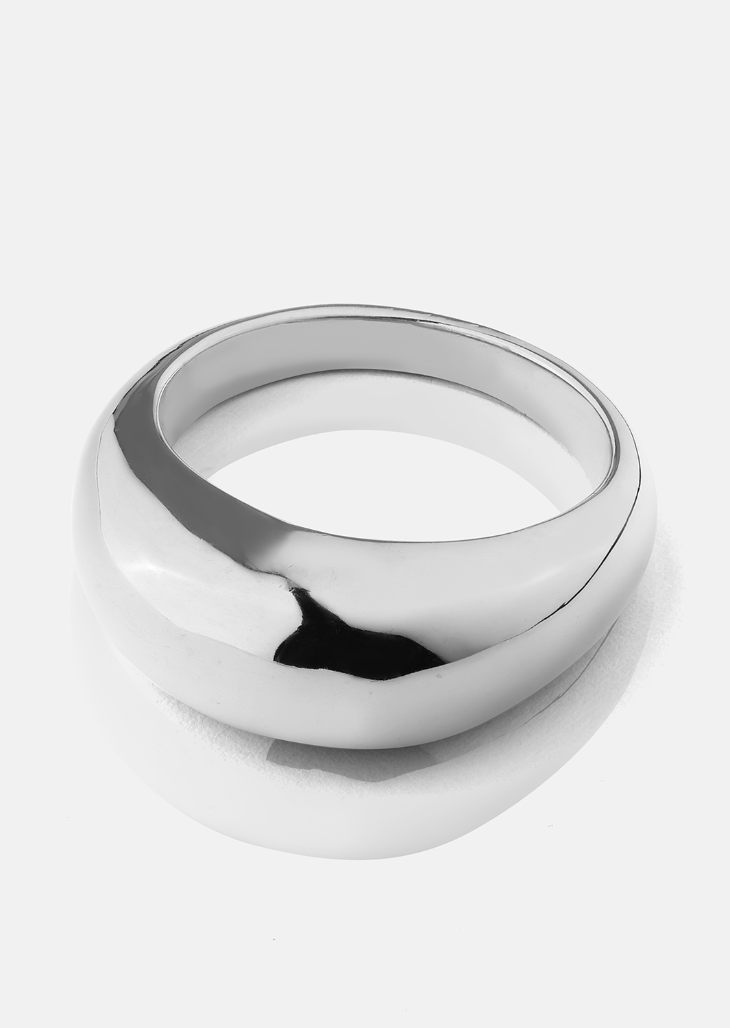 Golden Bold Ring - Versilbert