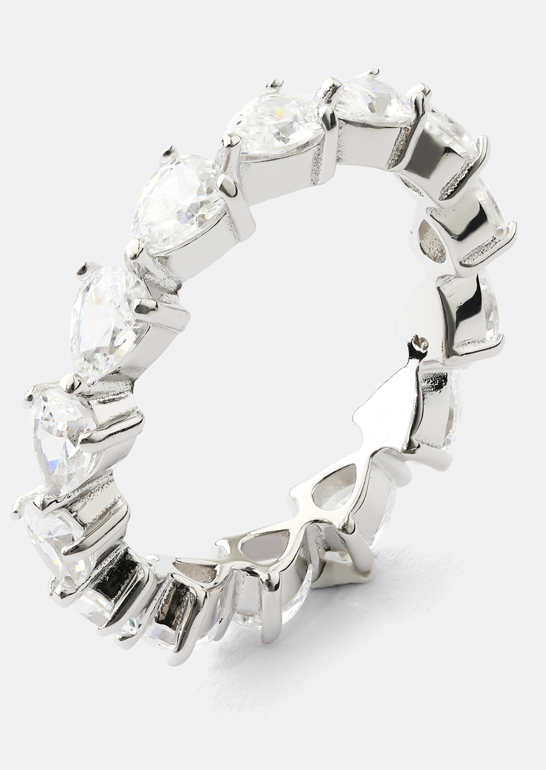 Bezel Glimmer Ring - Versilbert