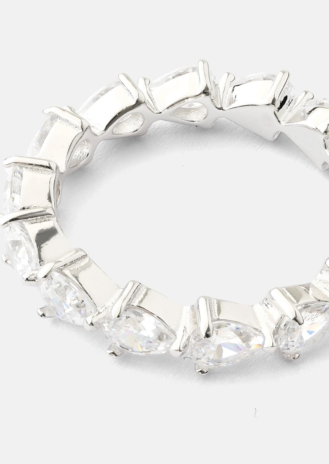 Bezel Glimmer Ring - Versilbert