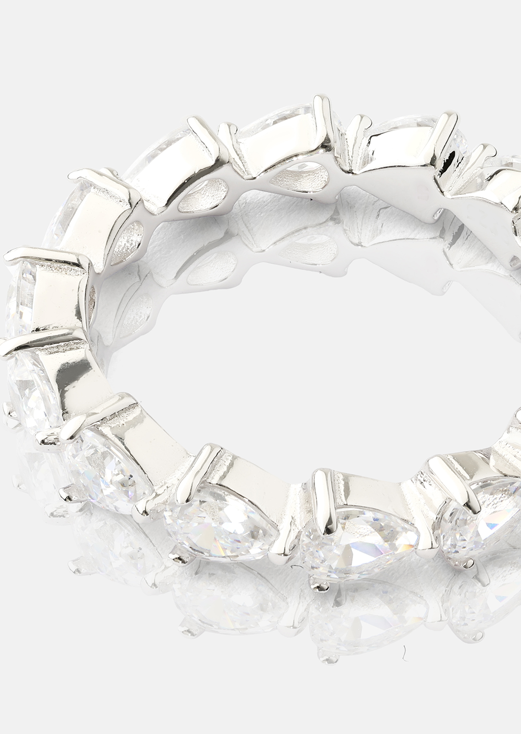 Bezel Glimmer Ring - Versilbert